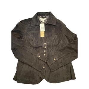 A M I Washable Suede Jacket NWT Size Medium Black